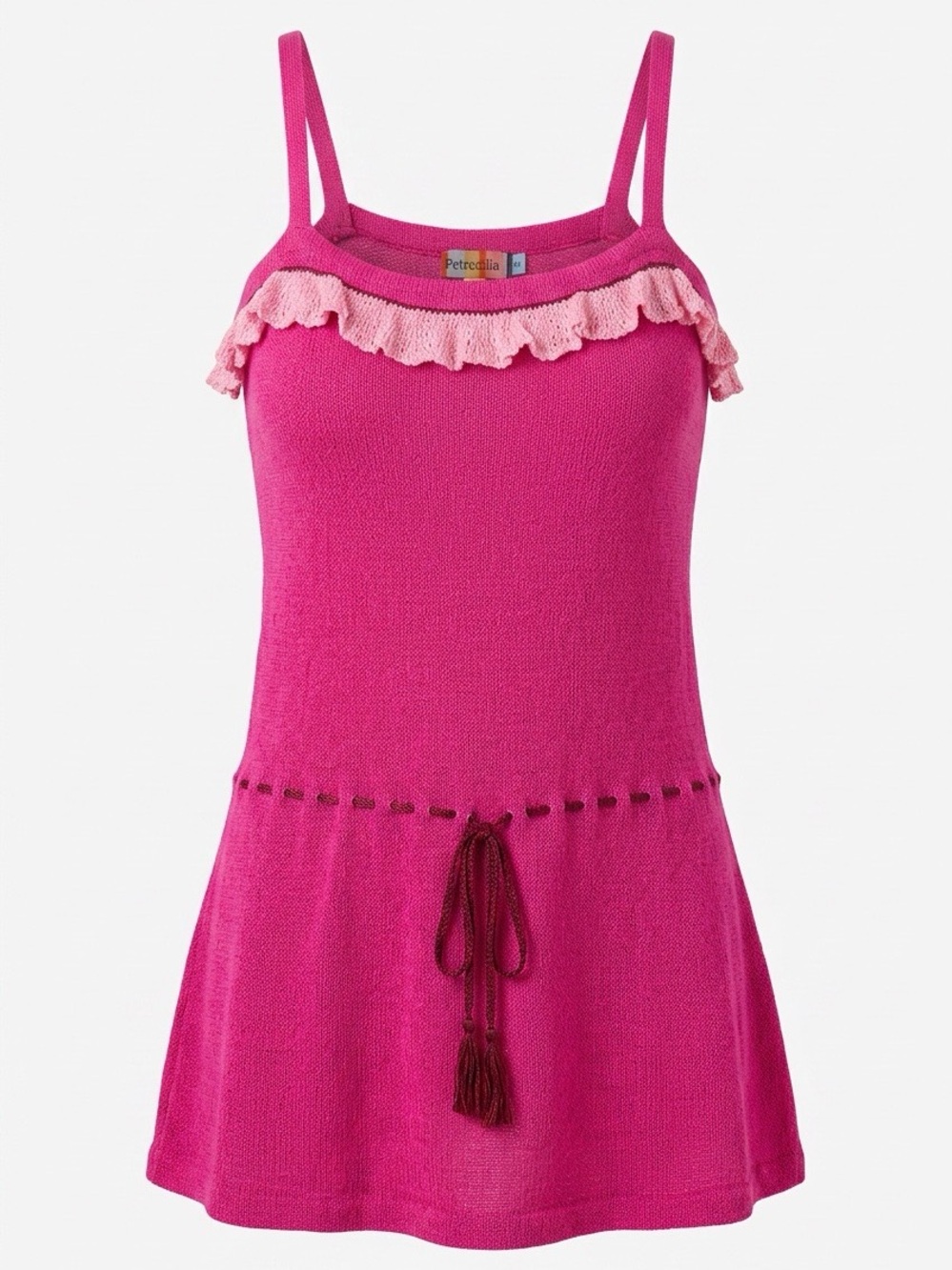 Petro Zillia Hot Pink Crochet Tank Dress